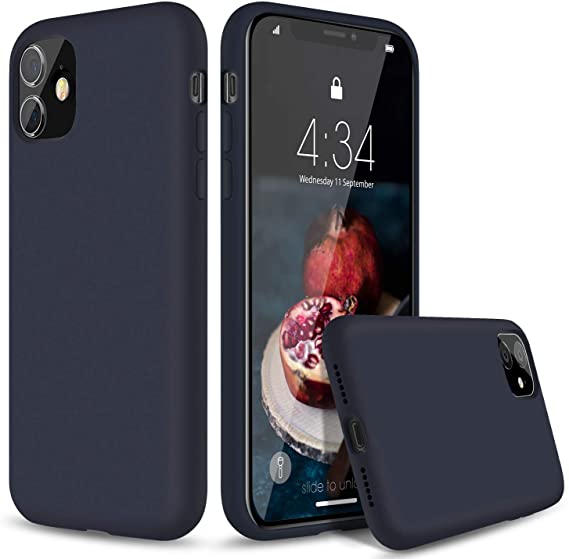 abitku Silicone Case for iPhone 11, Soft Liquid Silicone Gel Rubber Shockproof Protective Case Cover (Full Body Case with Microfiber Lining) Compatible with iPhone 11 6.1" 2019, Blue Horizon
