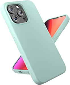 HONEYWHALE Compatible with iPhone 13 Pro Case, Silicone Anti-Drop Phone case with Microfiber Lining, Shockproof Case with Camera Protection, Support Wireless Charging, 6.1 inch（Mint Green）