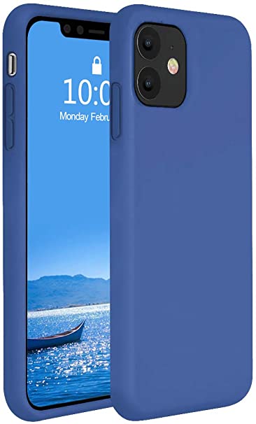 Pelipop Case for iPhone 12 Pro Max Case 6.7 inch,Premium Soft Liquid Silicone Rubber Full-Body Protective Bumper Case for iPhone 12 Pro Max,Midnight Blue