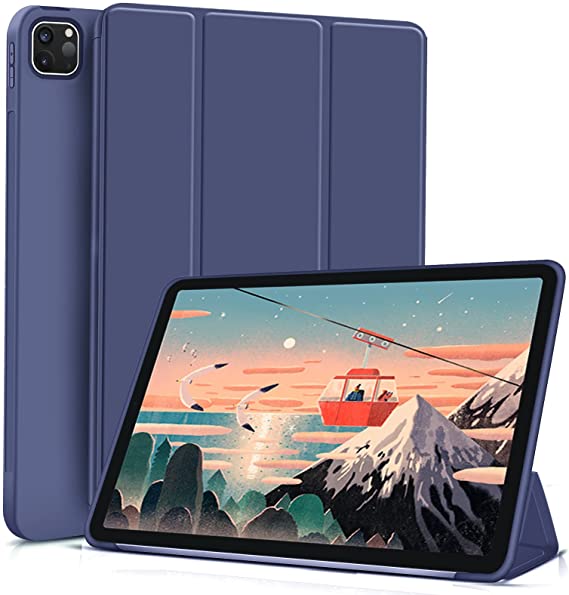 ZOYU Case for iPad Pro 11 Inch 2020/2018,Slim Lightweight Trifold Stand Case Cover,Support 2nd Pencil Charging & Pair,Auto Wake/Sleep for iPad Pro 11 Inch 2nd Generation -Navy
