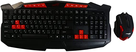 Wireless keyboard and mouse combo Mechanical Laptop Keyboard, Compact Wired PC Keyboard with 89 Keys Gaming Keyboard for PC/Laptop (Black & Red)