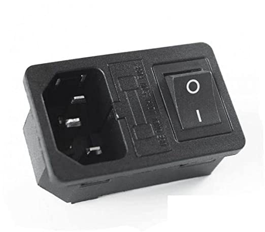 AC Power Connector With On/Off Switch - Panel Mound