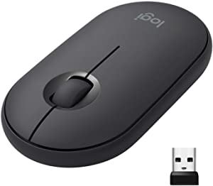 Logitech M355 Portable Wireless Mouse with Bluetooth or USB - Silent, Slim Computer Mouse Certified Works with Chromebook - Graphite