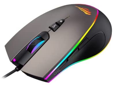 HAVIT MS1017 Gaming Mouse RGB Backlit 6400DPI With 7 buttons Programmable , Black + Ochre.