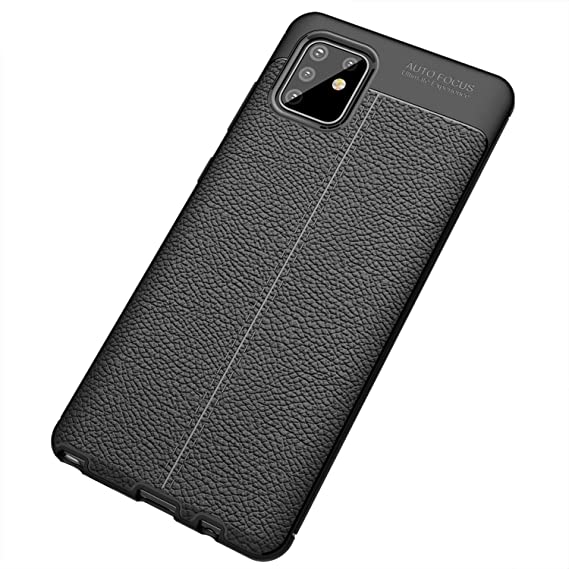 Case for Samsung Galaxy Note10 Lite, Flexible Rugged Armor Case with Brushed Carbon Fiber Pattern - Original New Case From GrabMobily - Heavy Duty Protection Cover - Slip-Resistant - Black
