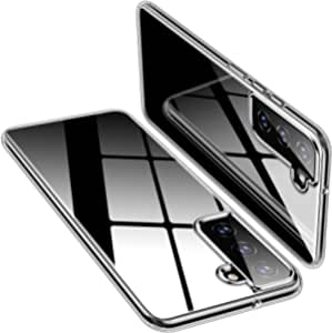 USLAI Original Clear Case for Samsung Galaxy S22 Case, [Certified Anti-Yellowing] Soft Silicone Shockproof Protective Phone Cover Slim Thin, Hands Friendly, Fingerprint Slayer for Women & Men, Clear