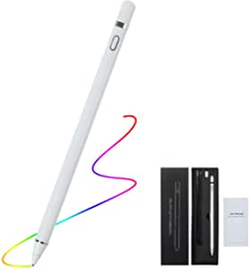 Active Stylus Digital Pen for Touch Screens Compatible for iPad iPhone Samsung Phone Tablets for Drawing and Handwriting on Touch Screen Smartphones Tablets (iOS/Android) 2 in 1 Tips