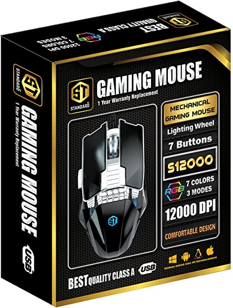 MOUSE ST STANDARD RGP GAMING S12000 -DPI 12000 (S12000)