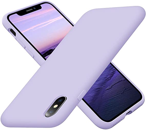 Cordking iPhone Xs Max Case, Silicone Ultra Slim Shockproof Protective Phone Case with [Soft Anti-Scratch Microfiber Lining], 6.5 inch, Clove Purple