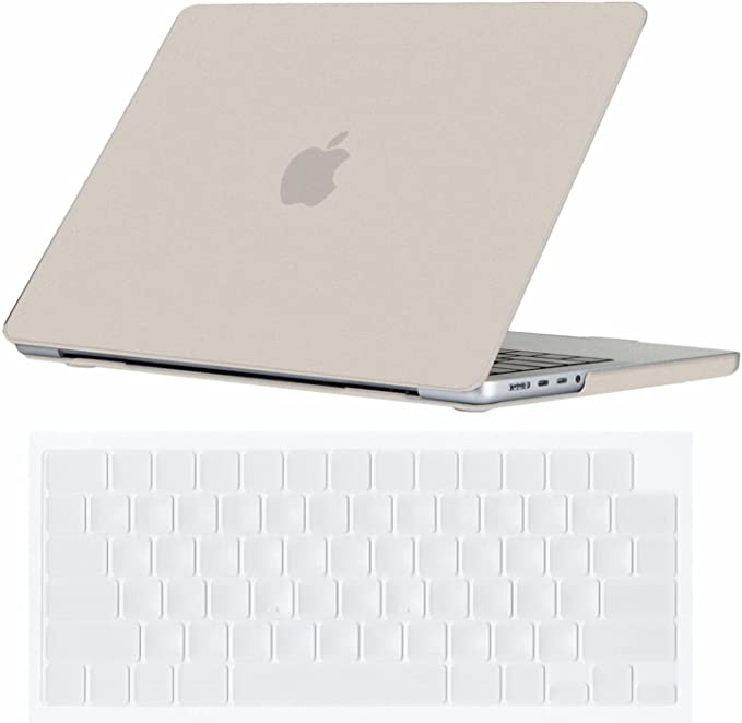 Se7enline Compatible with 2021 MacBook Pro 14 inch Case Hard Shell Laptop Cover for 14-inch MacBook Pro New Model A2442 M1 Pro/M1 Max &Keyboard Skin, Stone Gray