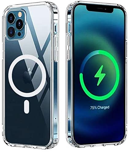 Sproerden Clear Magnetic Case for iPhone 12/12 Pro 6.1, Soft Silicone TPU Magnetic Case Compatible with MagSafe Charger Magnetic Wireless Charging and Magnetic Holder