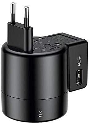 Universal Travel adapter, all in One Wall Charger aC Power Plug adapter with 2.4a Dual USB Charging Ports for USa EU UK aUS