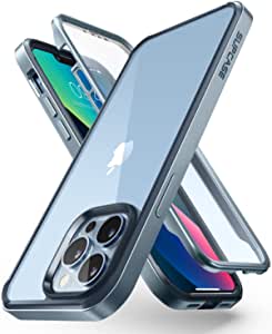 SUPCASE UB Edge Pro Series Case for iPhone 13 Pro (2021 Release) 6.1 Inch, Slim Frame Clear Protective Case with Built-in Screen Protector (Cerulean)