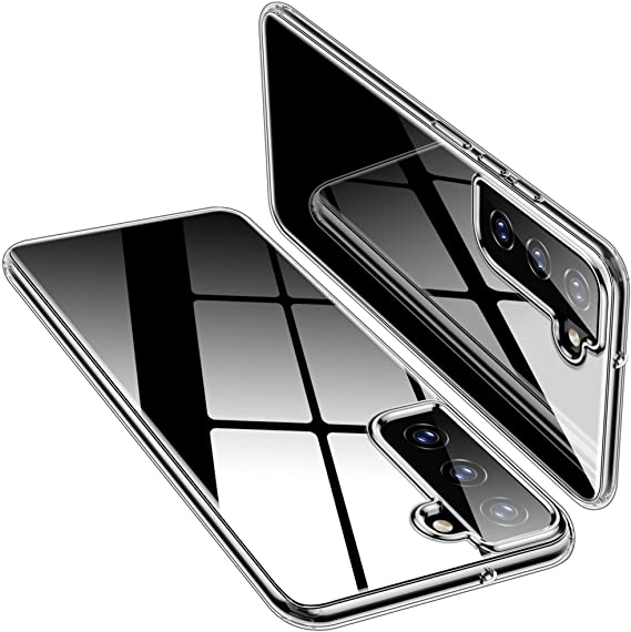 USLAI Original Clear Case for Samsung Galaxy S22 Case, [Certified Anti-Yellowing] Soft Silicone Shockproof Protective Phone Cover Slim Thin, Hands Friendly, Fingerprint Slayer for Women & Men, Clear