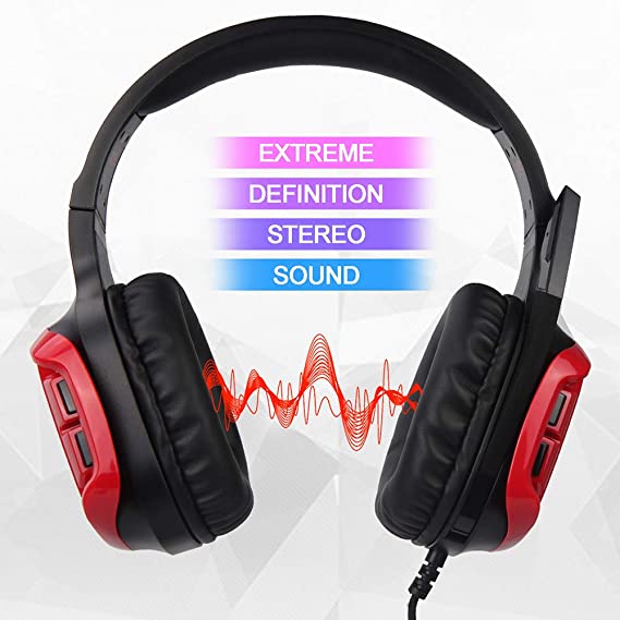 SADES R17 Stereo Gaming Headset Over-Ear Wired Headphones Earphones for Laptop Mac PC PS4 Xbox One Nintendo Switch with Microphone 3.5mm Jack Mic Mute Volume Control