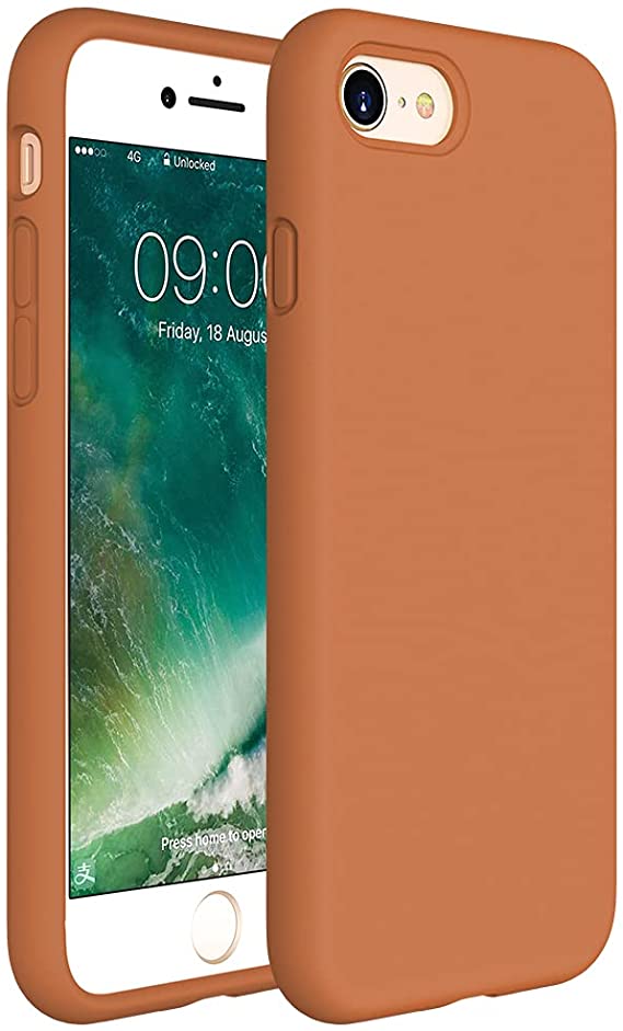 Miracase iPhone SE 2020 Case,iPhone 8 case,iPhone 7 Silicone Case Gel Rubber Full Body Protection Cover Case Drop Protection for Apple iPhone SE 2020/ iPhone 8/ iPhone 7(4.7")(Brown)