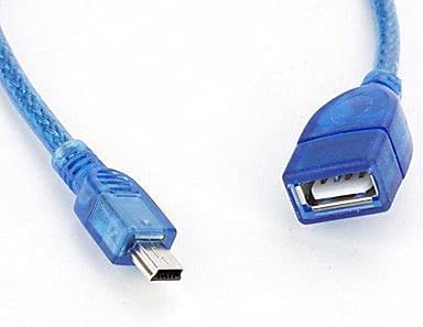 USB 2.0 Female to Mini 5 Pin USB Male blue