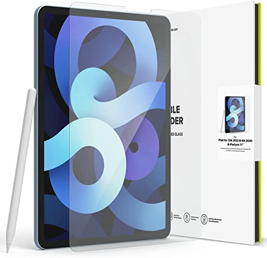 Ringke Invisible Defender Screen Protector for iPad Air 4 10.9-inch, iPad Pro 11-inch (2021/2020/2018 Models), 9H Hardness Clear Scratch-Resistant Face ID Compatible Full Cover Tempered Glass Film