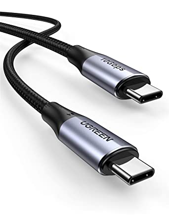 UGREEN USB C to USB C Cable 1m 100W PD Fast Charger Type C 4K 60Hz Video Monitor 10Gbps Data Lead Compatible with Thunderbolt 3 MacBook Pro 2020 iPad Air 4 Galaxy S21 S20 S10 Huawei P30 Dell Display