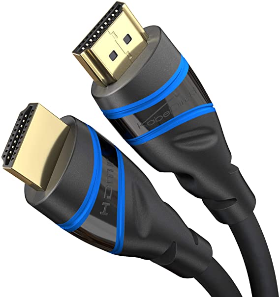 KabelDirekt – كابل HDMI 2.1، سرعة عالية فائقة، معتمد – 1.5 م – 8 ك عند 60 هرتز، 48G، أحدث معيار،تم الاعتماد/الاختبار رسمياً للتأكد من الجودة المثالية، والحصول على أعلى استفادة من PS5/Xbox، أزرق/أسود
