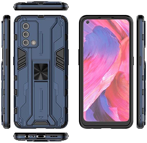 Oppo A95 4G Iron Man Rugged Kickstand Shockproof Original Case from CompuMisr - Blue
