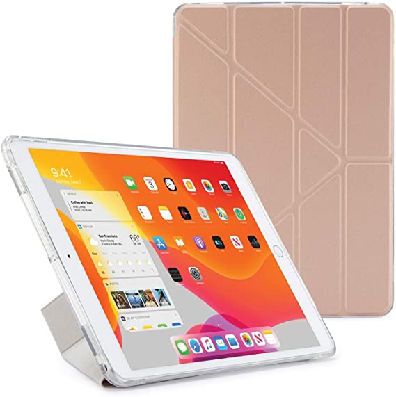 PIPETTO iPad 7th Generation Case 2019 10.2 Inch TPU | Origami 5-in-1 Smart Cover | Rose Gold