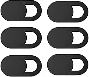ORiTi Webcam Cover Slide 6-Pack, Ultra-Thin Laptop Camera Cover Slide Desktop, Smartphone, Echo Show, Protect Your Privacy Security（Black）