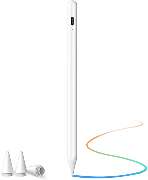 Pen for iPad, JAMJAKE Palm Rejection Stylus Pencil Compatible with iPad (2018 or Later), iPad 6/7/8th Gen, iPad Pro 12.9 inch (3/4/5 Gen), iPad Pro 11 inch (1/2/3 Gen), iPad Air 3/4 Gen, iPad mini 5