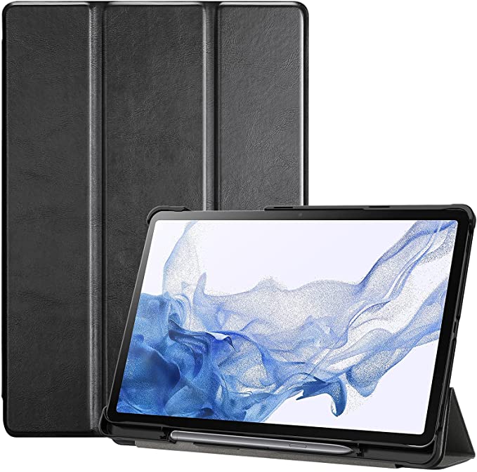 ProCase Galaxy Tab S8 / Tab S7 11 inch Case, Tri-fold Slim Case Folio Smart Cover for 11" Galaxy Tab S8 2022 / Galaxy Tab S7 2020 -X700 X706 T870 T875 T878 -Black