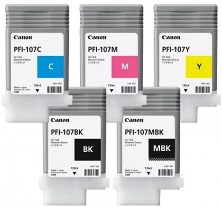 Canon Plotter Ink Tank Cartridge PFI 107 5 Color Set