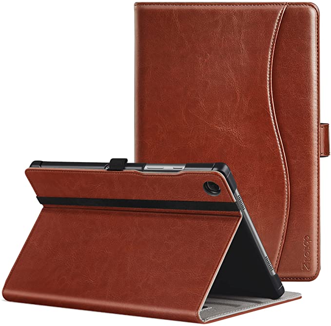 ZtotopCases for Samsung Galaxy Tab A8 10.5 Case, Premium PU Leather Case with Auto Wake & Sleep, Front Pocket & Multiple Viewing Angles for Samsung Tab A8 10.5 Inch Tablet -X200/X205/X207-Brown