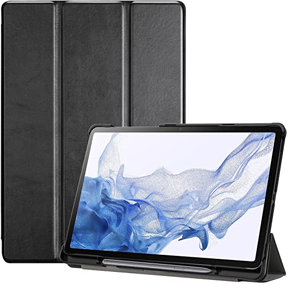 ProCase Galaxy Tab S8 / Tab S7 11 inch Case, Tri-fold Slim Case Folio Smart Cover for 11" Galaxy Tab S8 2022 / Galaxy Tab S7 2020 -X700 X706 T870 T875 T878 -Black