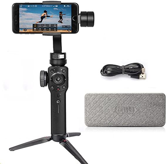 Zhiyun Smooth 4 3-Axis Handheld Gimbal Stabilizer with Focus Pull& Zoom Capability for Smartphone Iphone Andriod Samsung (Black)