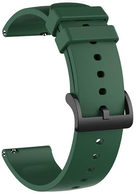 Sport Silicone Band Strap, Matte, Bracelet Watch Band, Accessory Band, Size (20MM) for Samsung Watch 4, Samsung Galaxy Active 2 40mm 45mm, Gear S2, Amazfit GTS 2, GTS3, GTS, Bip u (Green)