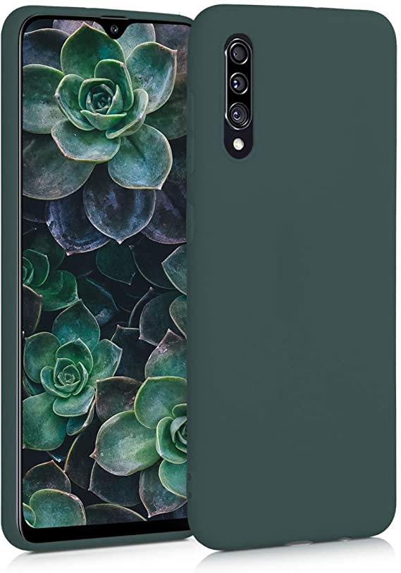 kwmobile TPU Case Compatible with Samsung Galaxy A30s - Case Soft Thin Slim Smooth Flexible Phone Cover - Moss Green