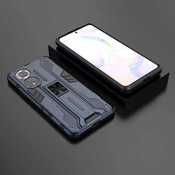 For Honor 50 Iron Man Rugged Shockproof Kickstand Cover - Heavy Duty Armor Shockproof Cover - Original New cover From GrabMobily - Blue