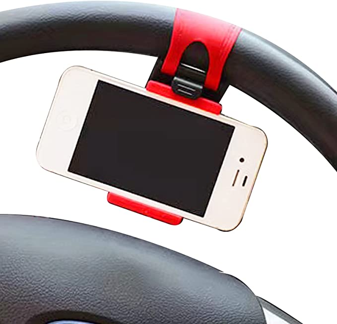 Car Phone Mount,Universal Steering Wheel Car Phone Holder，Phone Holder Mount Compatible with iPhone 12 Pro Max/11 Pro Max/SE/XR/XS/8 Plus and All Phones