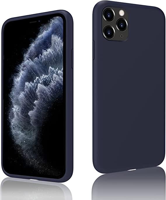 Restoo Liquid Silicone Case for iPhone 11 Pro Max Case 6.5 inch,Full Body Shockproof Silky Soft Premium Silicone Case with Microfiber Liner for iPhone 11 Pro Max 6.5 inch,Navy Blue