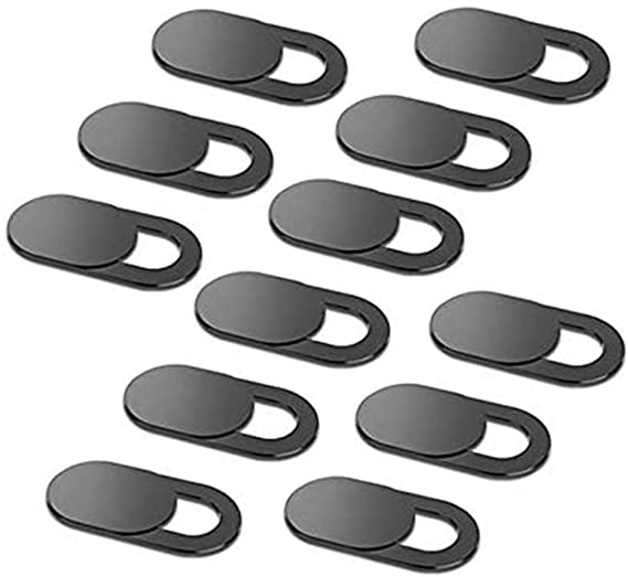 Webcam Cover Slide Blocker for Laptop Computer, MacBook Pro, iPad,iMac, Tablets PC, Echo Spot, Universal Camera Cover Sticker Protecting Your Privacy Security 12-Pack Black
