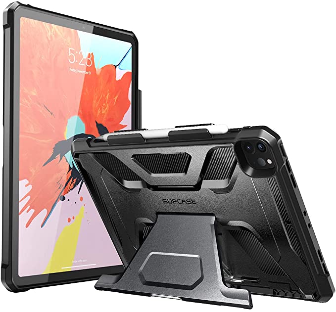 SUPCASE Unicorn Beetle Series Case for iPad Pro 12.9 inch ( 2021), with Built-in Apple Pencil Holder Full-Body Kickstand Rugged Protective Case for iPad Pro 12.9 5th (Black)