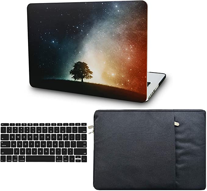 KECC Laptop Case Compatible with MacBook Air 13" Retina (2020/2019/2018, Touch ID) w/Keyboard Cover + Sleeve Plastic Hard Shell Case A1932 3 in 1 Bundle (Lonely Tree)