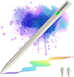 Stylus Pen for Pad with Palm Rejection, Stylus Pen 2nd Gen with two tips for Pad Compatible with 2018-2021 Apple Pad Pro 11, Pad Pro 12.9, Pad 10.2, Pad Air 3, Pad Air 4, Pad Mini 5, Pad 6/7 /8th