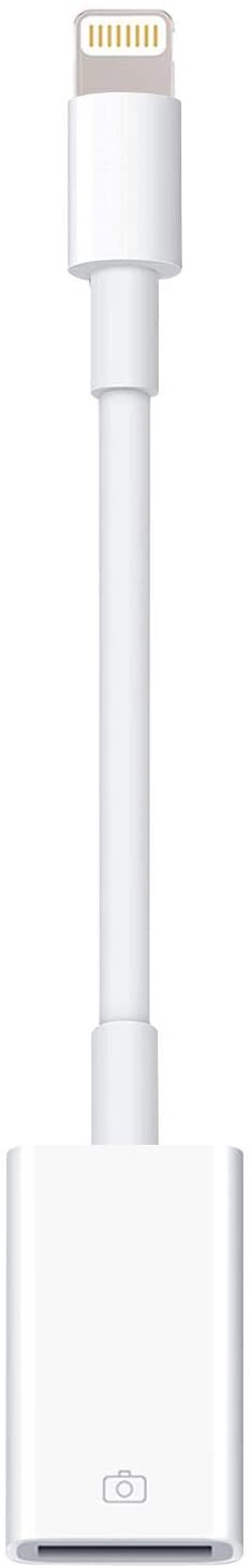 Lightning to USB Camera Adapter Lightning Female USB OTG Cable Adapter for Select iPhone,iPad Models Support Connect Camera, Card Reader, USB Flash Drive, MIDI Keyboard, White (White)