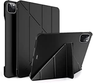 Smart Case Compatible with Ipad Pro 12.9 Inch (5th/4th/3rd Generation, 2021/2020/2018), Smart Case Flip Cover Leather with Pen Holder Case Soft TPU Back And Trifold Stand With Auto Sleep (Black)