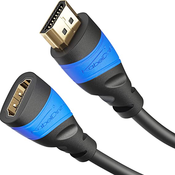 KabelDirekt – كابل استطالة HDMI – 1 م (متوافق مع HDMI 2.0a/b 2.0,و1.4a، ودقة عالية فائقة 4 ك، ثلاثية الأبعاد، دقة عالية كاملة، 3D، وHDR، وARC، وسرعة عالية مع إيثرنت، PS4, XBOX, HDTV) – TOP Series