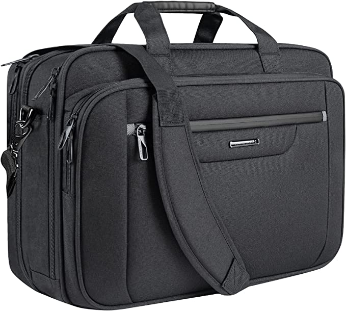 VANKEAN Laptop Bag Laptop Briefcase Fits Up to 18 Inch Laptops XXL Water-Repellent Gaming Computer Bag Messenger Shoulder Bag for Men and Women Expandable Capacity for Travel/ Business/ School- Black