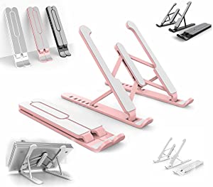 Laptop Stands, Portable Lap Desk, MacBook Stand, Foldable Laptop Stand, Computer Stand for Laptop, Laptop Holder Riser Computer Stand, Riser Holder Ergonomic with Multi-Angle Stand for Notebook (pink)