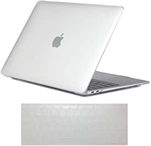 Se7enline Compatible with MacBook Air 13 inch case Clear 2021/2020/2019/2018 New Carrying case Cover for Mac Air 13-Inch Touch ID Model A1932/M1 A2337/A2179&Keyboard Cover, Crystal Transparent