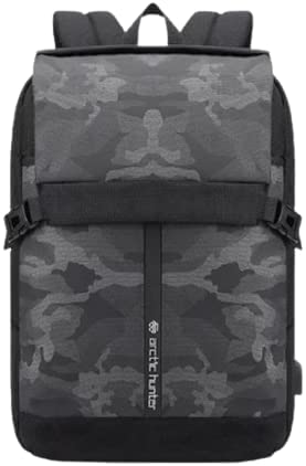 Arctic Hunter Laptop Backpack, Black - Camo