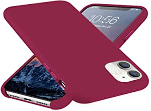 E Segoi iPhone 11 Liquid Silicone Case,Gel Rubber Protection Shockproof Cover Case Drop Protection Case Compatible with iPhone11 6.1 inch (Rose Red)